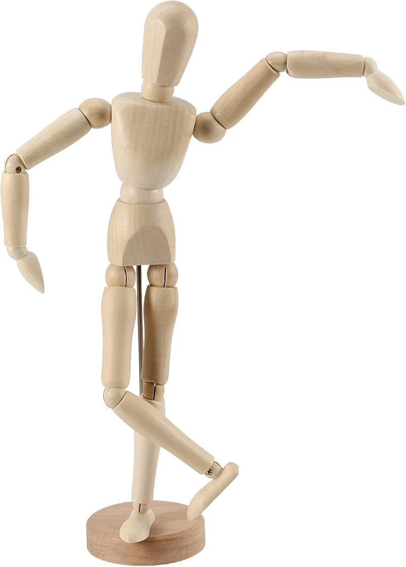 JOIKIT 4 Pack 12 Inch Wooden Artists Model, Wooden Art Mannequin Articulated Mannequin with Stand and Posable Body, Movable Wooden Manikin for Drawing The Human Figure - Image 4